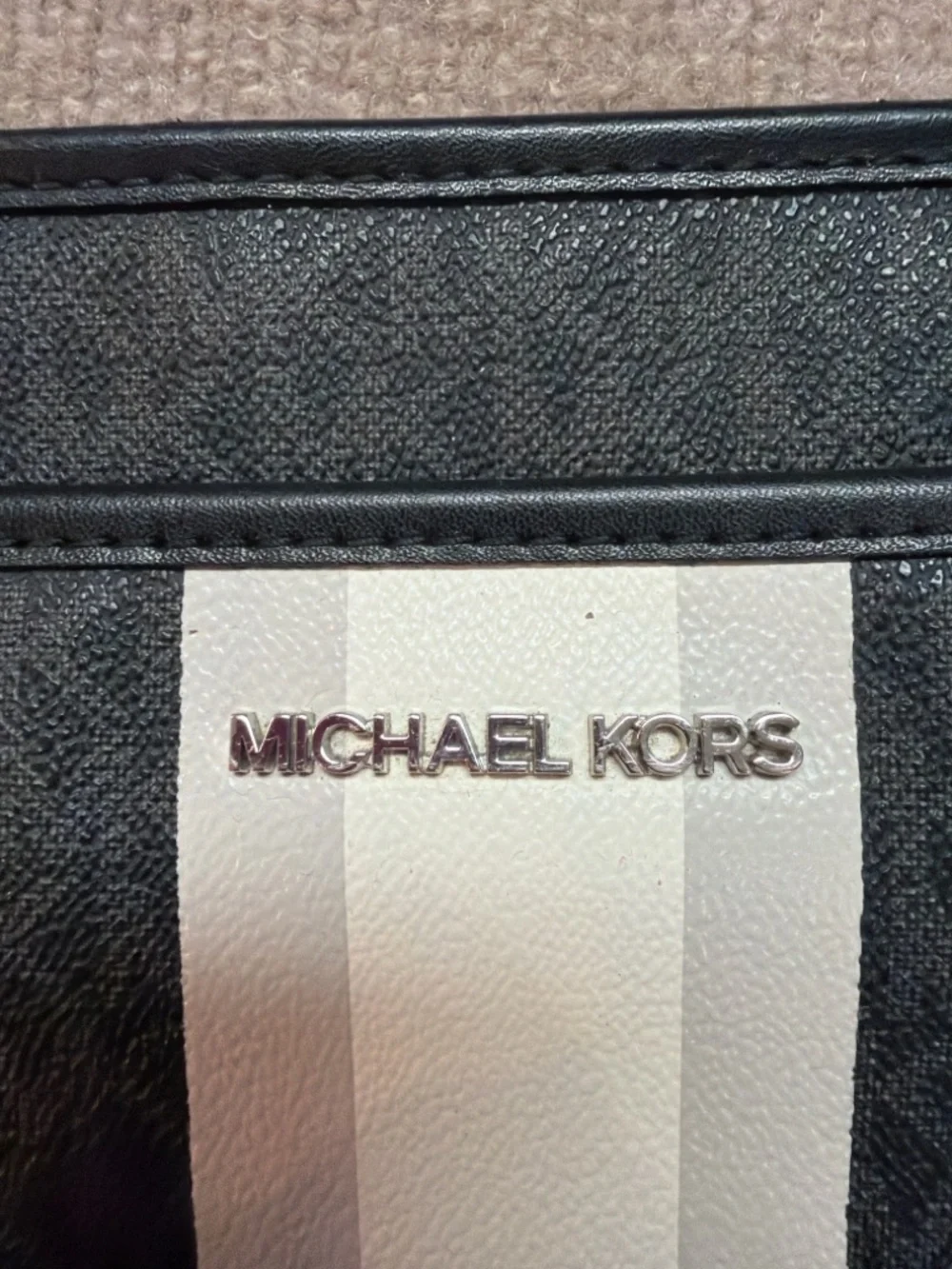 Michael Kors Jet Set Crossbody Bag Brown MK Logo Stripe Adjustable Strap
